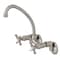 Kingston Brass KS114SN Essex Two Handle Wall Mount Kitchen Faucet, Brushed Nickel KS114SN - alternate 1